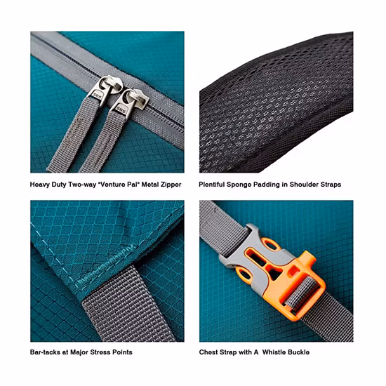 Outdoor 40L leichter packbarer wasserdichter Reise-Wander-Tagesrucksack, faltbarer Rucksack