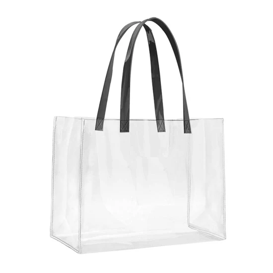 Kundenspezifische Gelee-PVC-Einkaufstasche, PVC, durchsichtig, modische, große PVC-Handtasche, durchsichtige Tasche für Damen